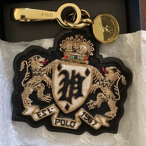 POLO Ralph Lauren keychain purse key fob Lion Crest NWT Gift Box included